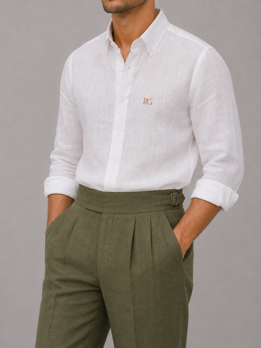 Classic White Lightweight Linen Shirt