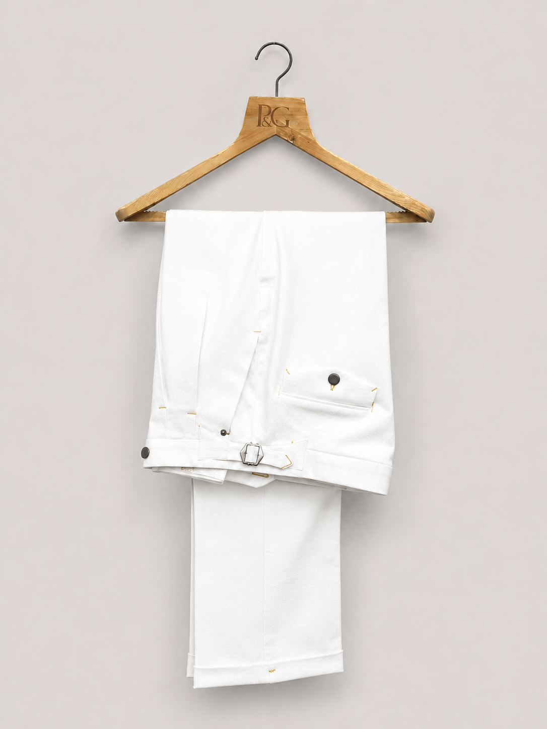 Boot-Cut White Gurkha Denim