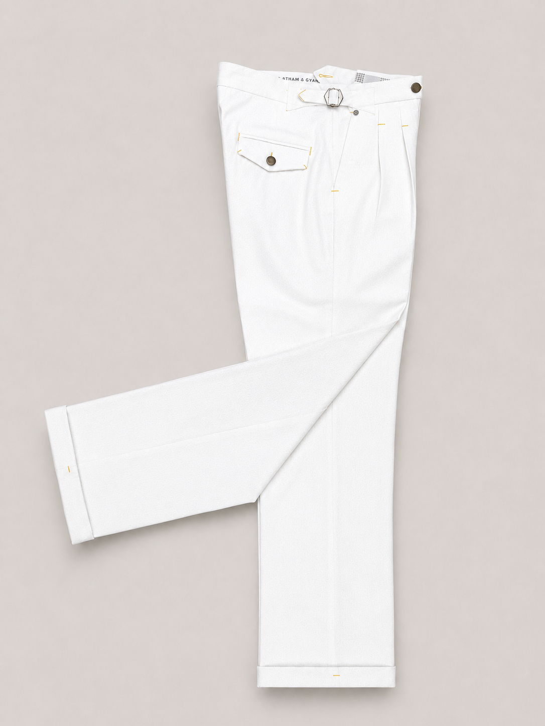 Boot-Cut White Gurkha Denim