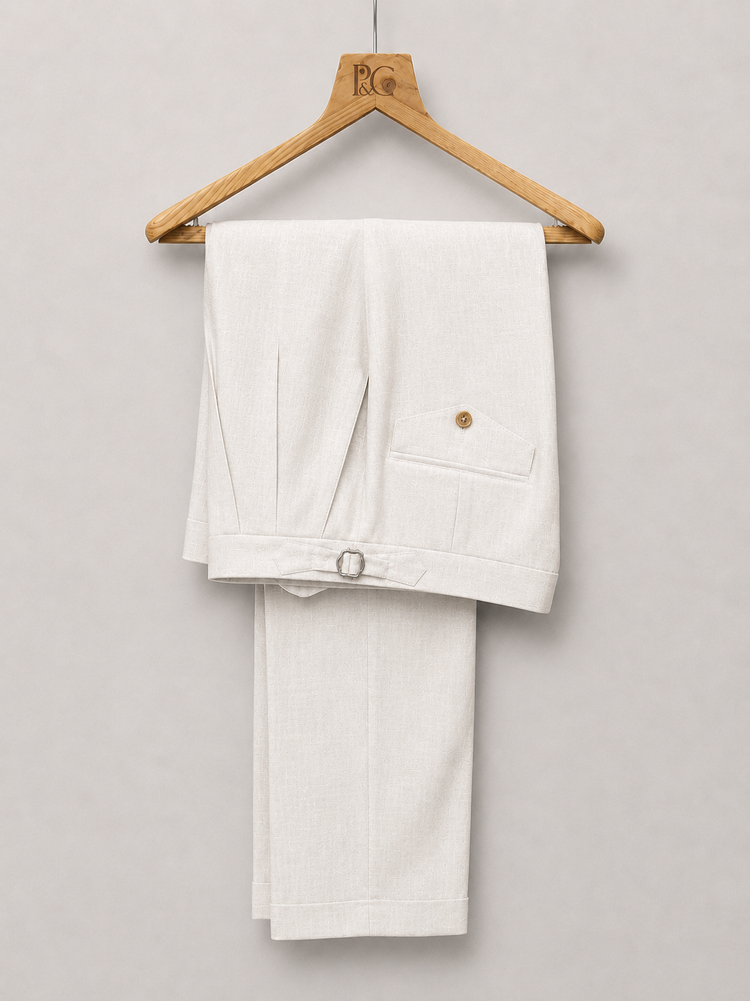 White Linen 2 Pleat Trousers