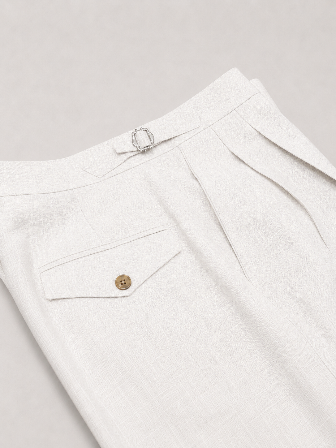 White Linen 2 Pleat Trousers